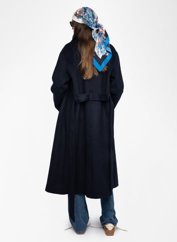 Manteau droit col tailleur en laine mélangée ZADIG&VOLTAIRE Bleu